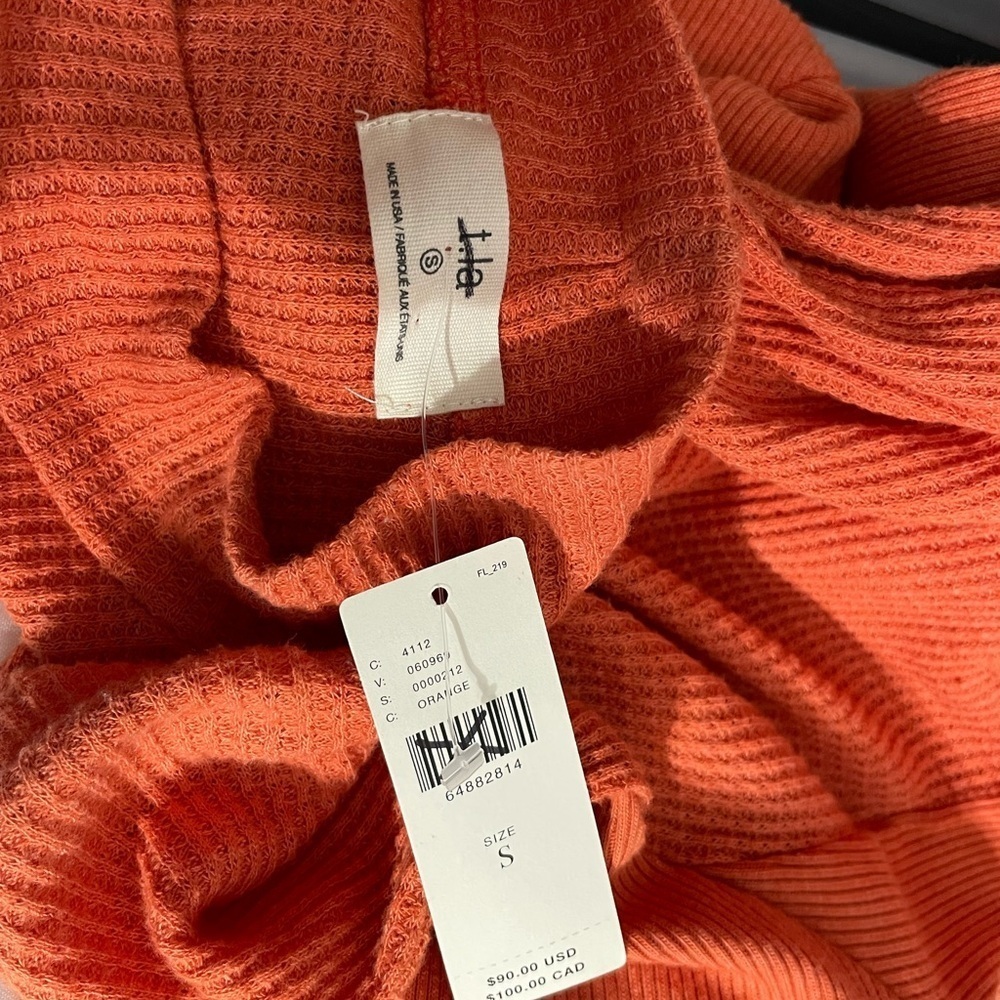 T.La Anthropologie Orange Waffle Mockneck Long Sleeve Knit Thermal Tunic
New - Picture 7 of 8
